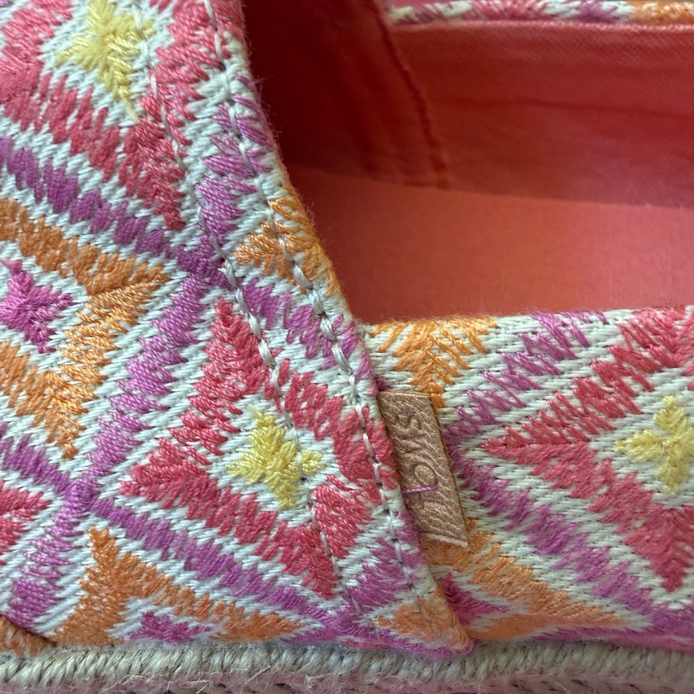 TOMS Unisex Alpargata Rope 2.O Geometric Espadrille Woven Textile Pink & Yellow - Picture 12 of 17